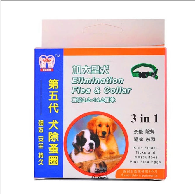 Dog in addition to the collar